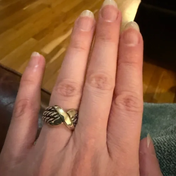 David Yurman Silver and Gold Ring - Picture 3 of 4